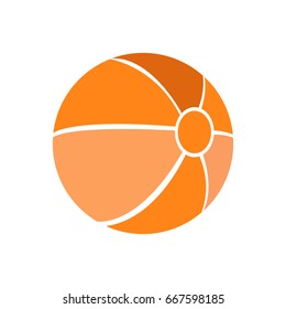 Isolated silhouette of a beach ball, Vector illustration