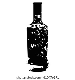 Isolated silhouette of a beer bottle, Vector illustration
