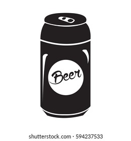 Isolated silhouette of a beer can, Vector illustration