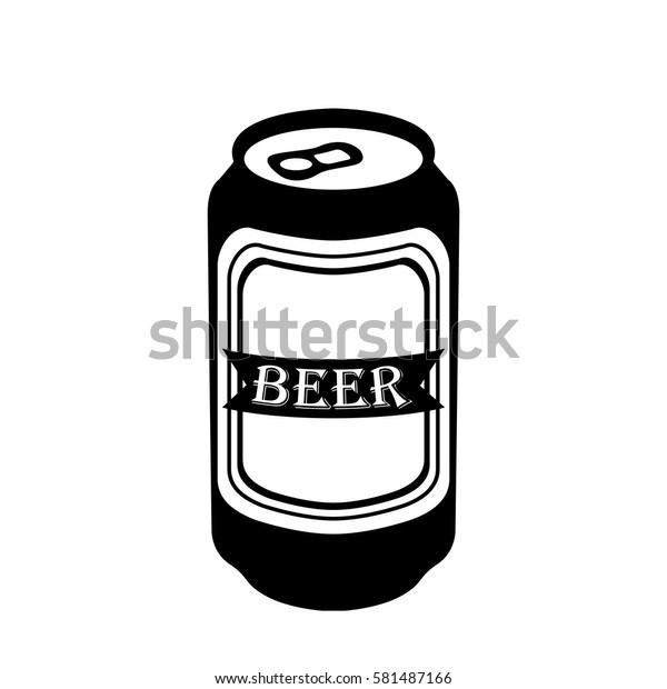 Isolated Silhouette Beer Can Vector Illustration Stock Vector (Royalty ...