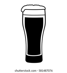 Isolated silhouette of a beer glass, Vector illustration