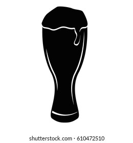 Isolated silhouette of a beer glass, Vector illustration