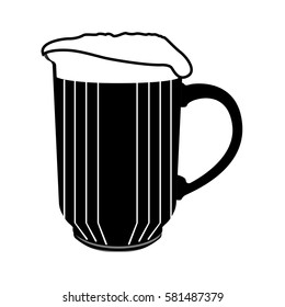 Isolated silhouette of a beer mug, Vector illustration
