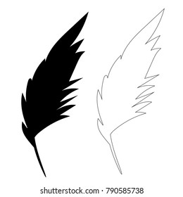 Isolated Silhouette Bird Feather Outline Stock Vector (Royalty Free ...