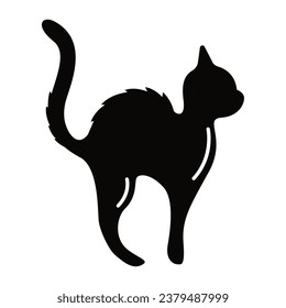 Isolated silhouette of a black cat icon Vector