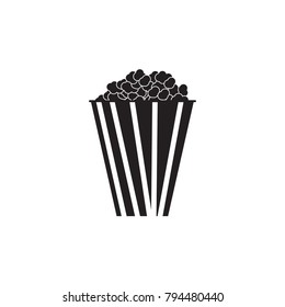 Isolated silhouette of a bowl of popcorn, Vector illustration