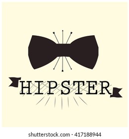 Isolated silhouette of a bowtie on a white background