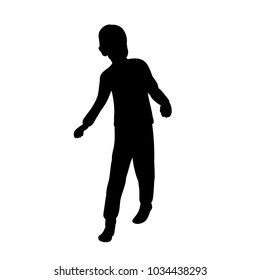 isolated, silhouette boy
