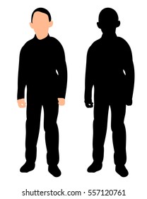  isolated silhouette of a boy standing