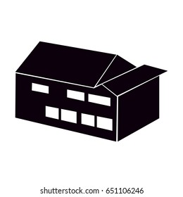Isolated silhouette of a building, Vector illustration