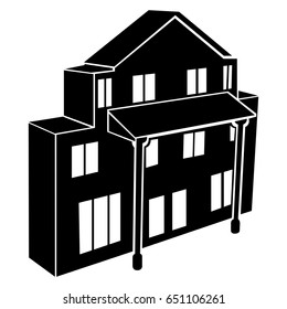 Isolated silhouette of a building, Vector illustration