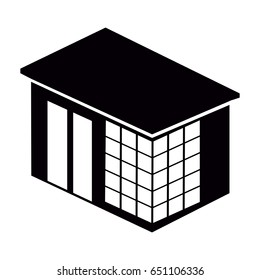 Isolated silhouette of a building, Vector illustration