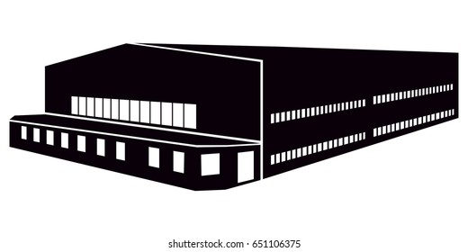 Isolated silhouette of a building, Vector illustration