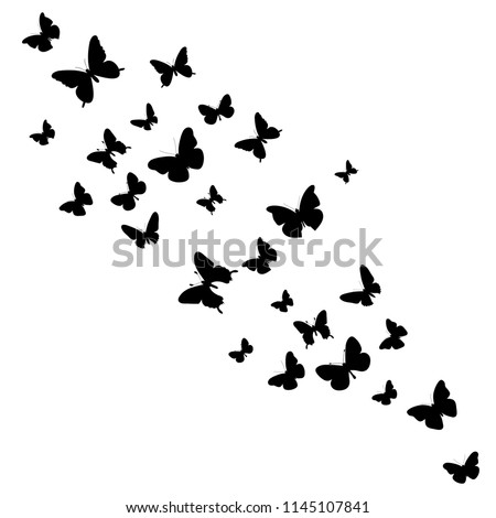 Download Isolated Silhouette Butterfly Flying Stock Vector (Royalty ...