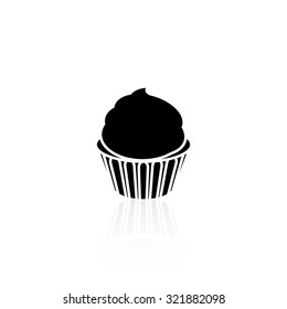 Isolated silhouette of a candy on a white background