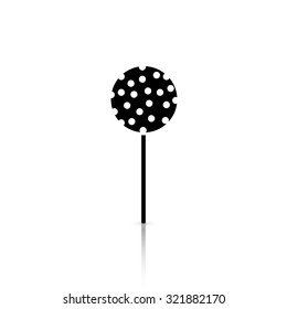 Isolated silhouette of a candy on a white background