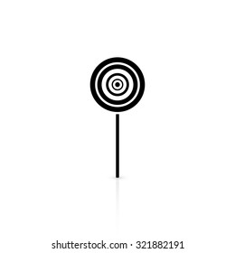 Isolated silhouette of a candy on a white background