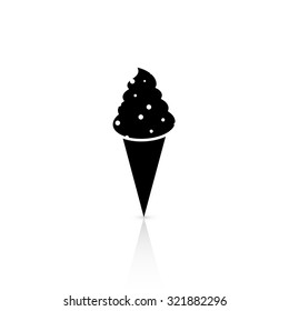 Isolated silhouette of a candy on a white background