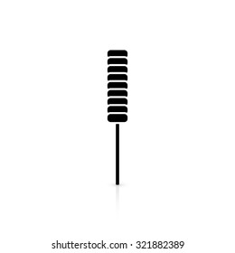 Isolated silhouette of a candy on a white background