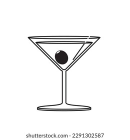 Isolated silhouette of a casino cocktail icon Vector