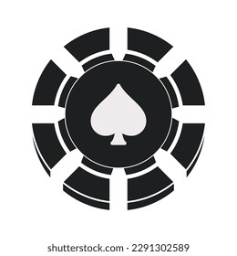 Isolated silhouette of a casino roulette coin icon Vector