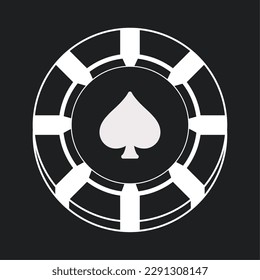 Isolated silhouette of a casino roulette coin icon Vector