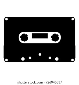 Isolated silhouette of a cassette, Vector illustration
