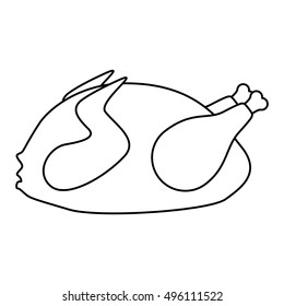 Isolated and silhouette chicken design