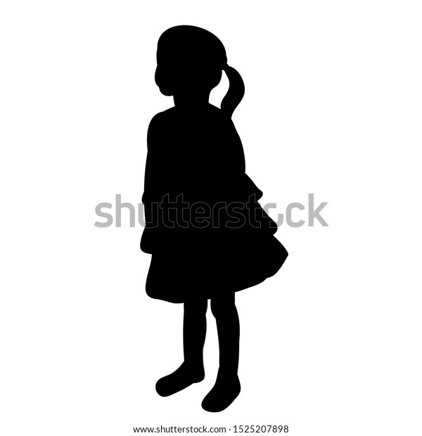 Isolated Silhouette Children On White Background Stock Vector (Royalty ...