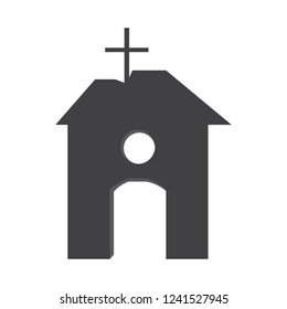 Isolated silhouette of a church. Vector illustration design