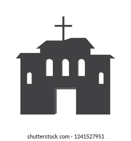 Isolated silhouette of a church. Vector illustration design