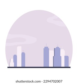 Isolated silhouette of a city view Vector