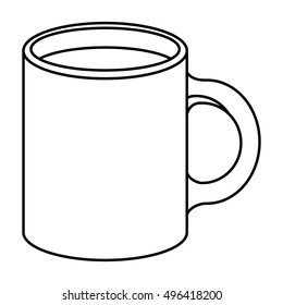 Isolated and silhouette coffee mug design