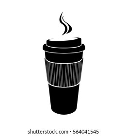 Isolated silhouette of a coffee plastic cup, Vector illustration