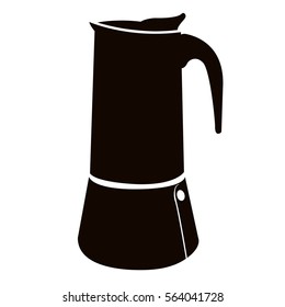 Isolated silhouette of a coffee pot, Vector illustration