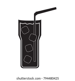 Isolated silhouette of a cold soda, Vector illustration