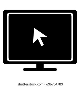 Isolated silhouette of a computer screen, Vector illustration