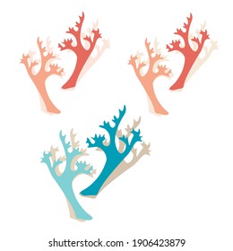 einzelne Silhouette-Korallenlogo, Vektorgrafik 