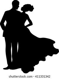 Isolated Silhouette Couple - Vector Illustration 