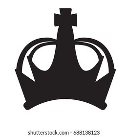 Isolated silhouette of a crown, Vector illustration