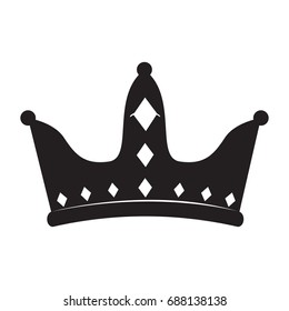 Isolated silhouette of a crown, Vector illustration