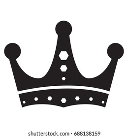 Isolated silhouette of a crown, Vector illustration
