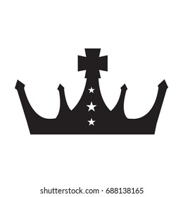 Isolated silhouette of a crown, Vector illustration