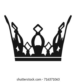 Isolated silhouette of a crown, Vector illustration