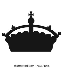 Isolated silhouette of a crown, Vector illustration