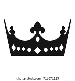 Isolated silhouette of a crown, Vector illustration