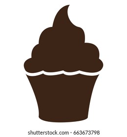 Isolated silhouette of a cupcake, Vector illustration