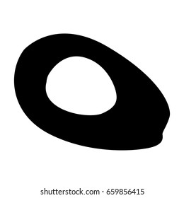 Isolated silhouette of a cut avocado, Vector illustration