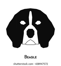 Isolated silhouette of a cute Beagle on a white background