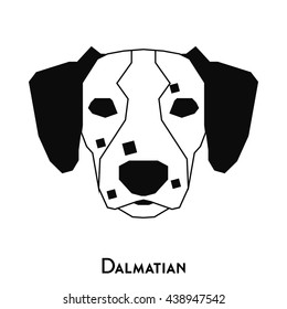 Isolated silhouette of a cute dalmatian on a white background